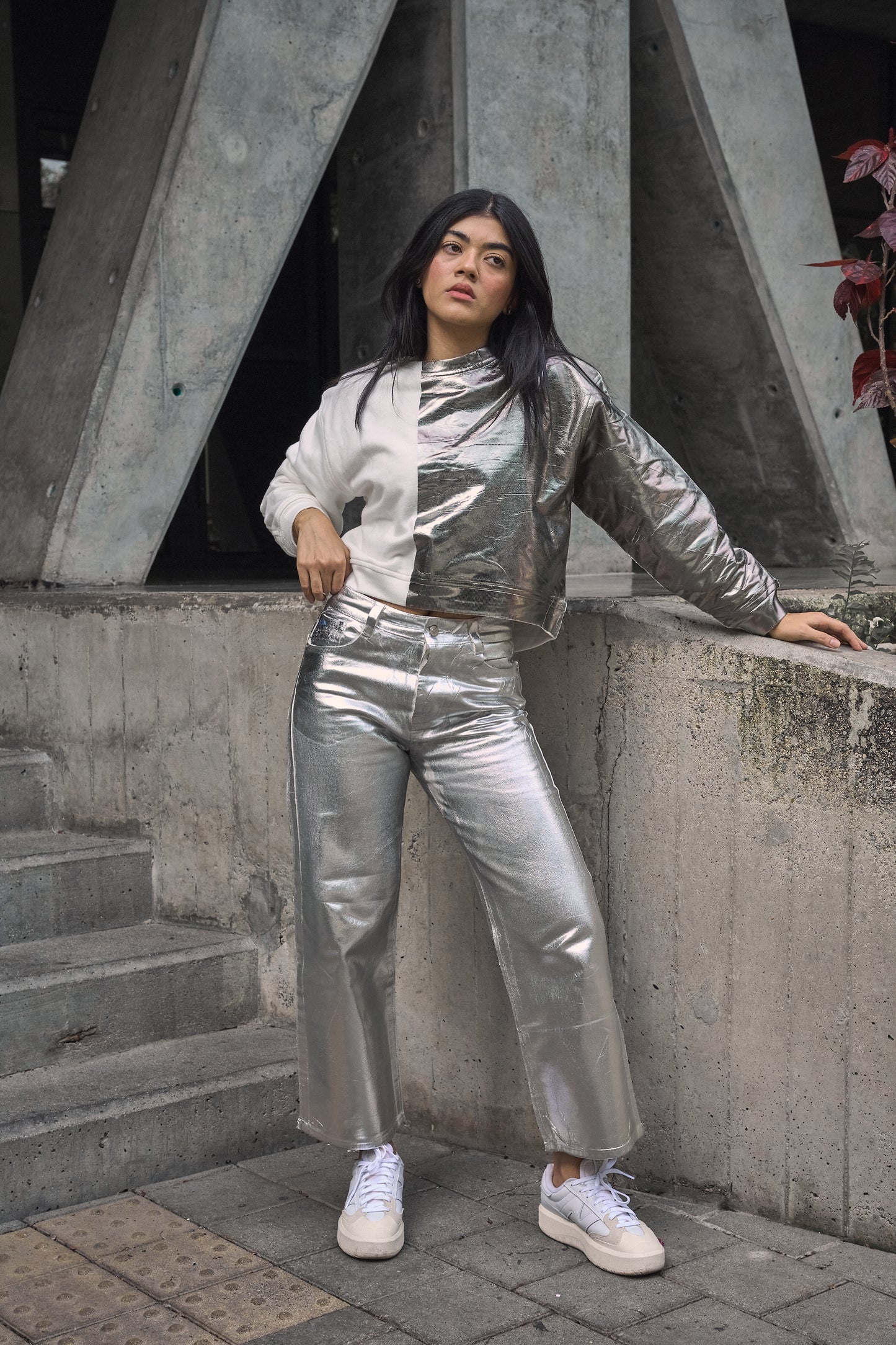 Shiny wide jean 013