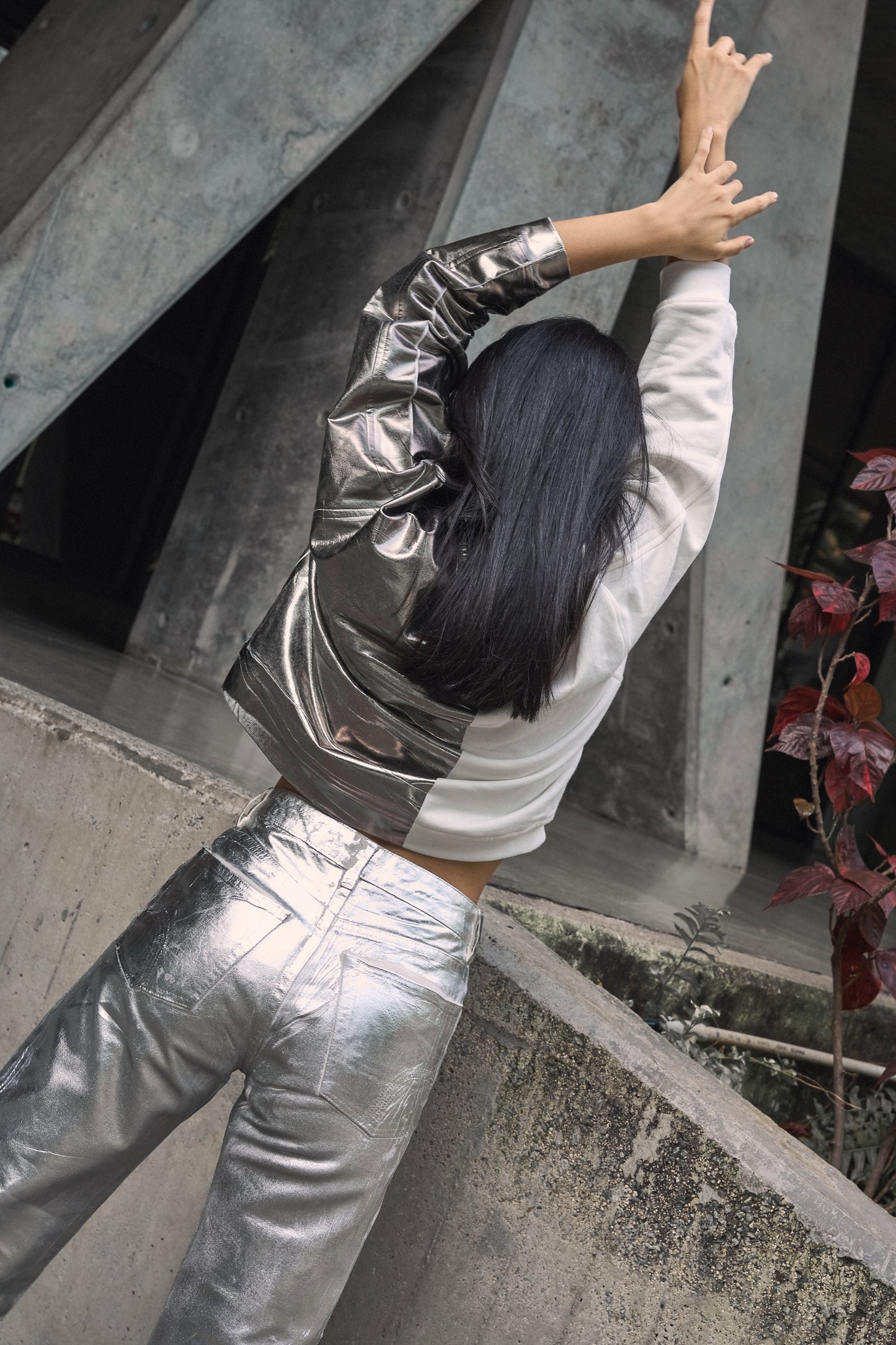 Shiny wide jean 013