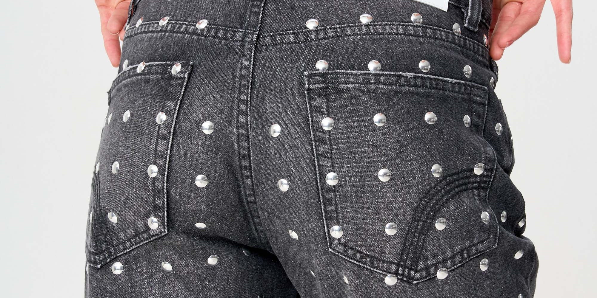 jean, negro, taches, mujer 