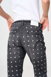 jean, negro, taches, mujer 