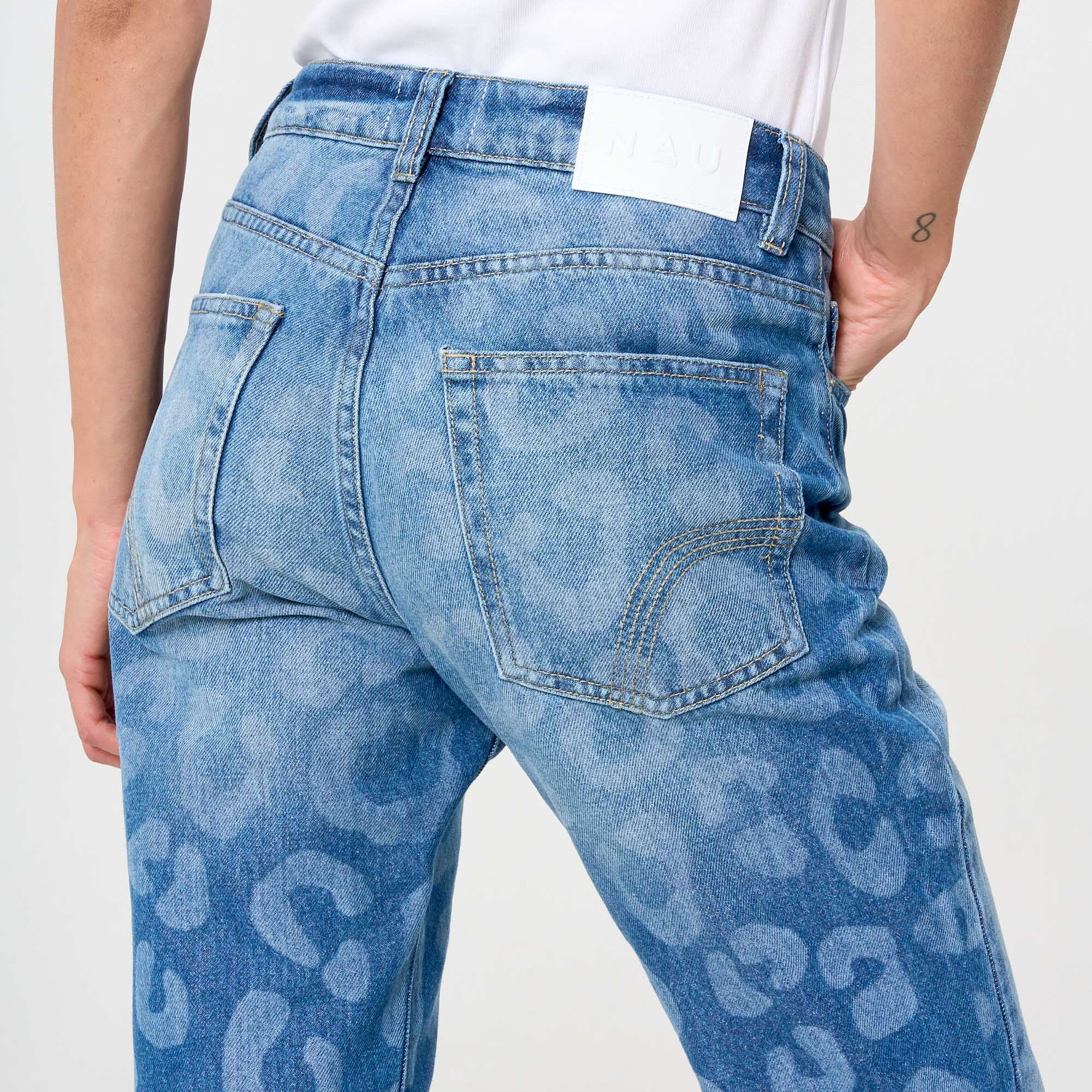 jean, leopardo, denim 