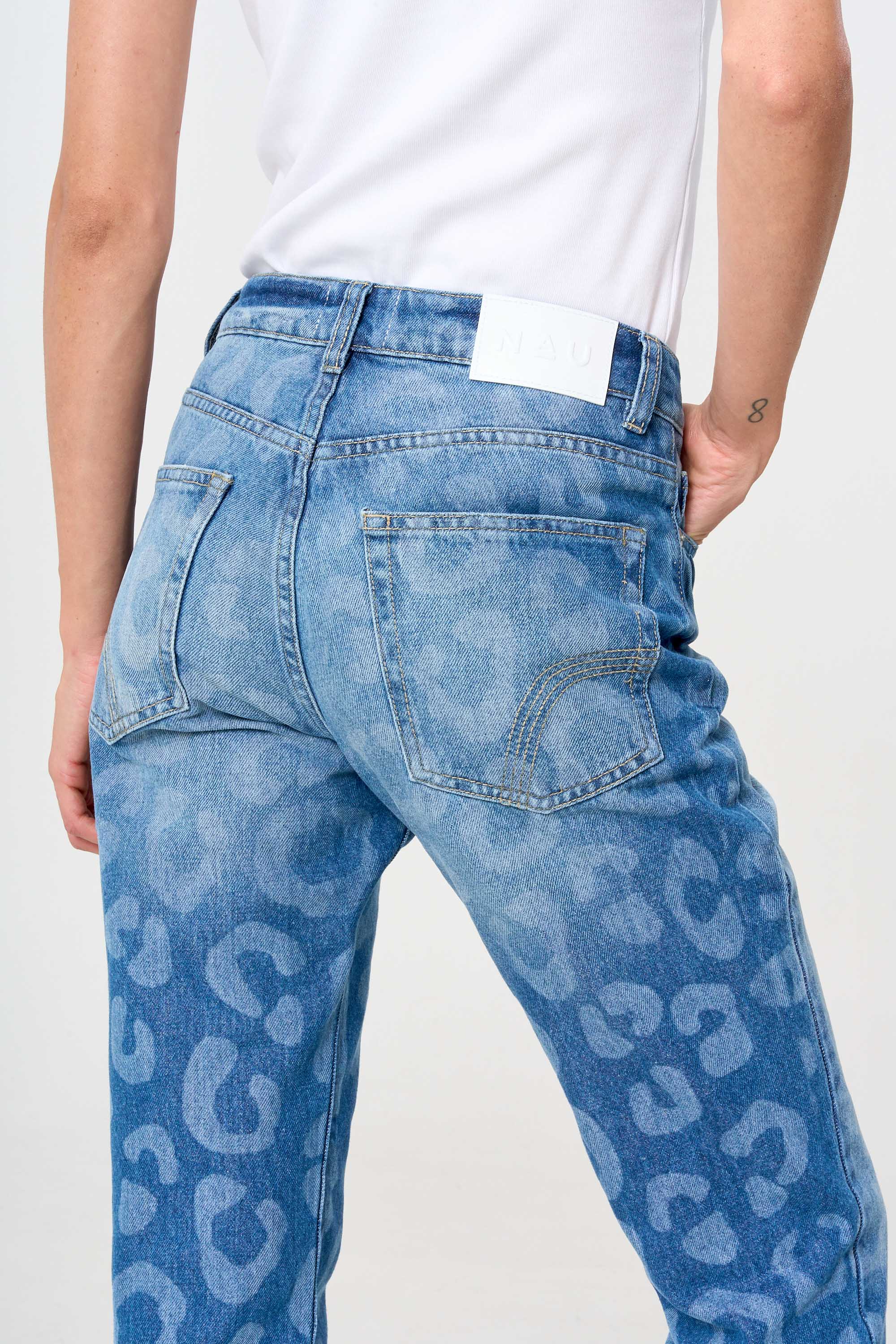 jean, leopardo, denim 