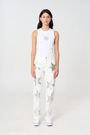 jean femenino estrellas plateadas 