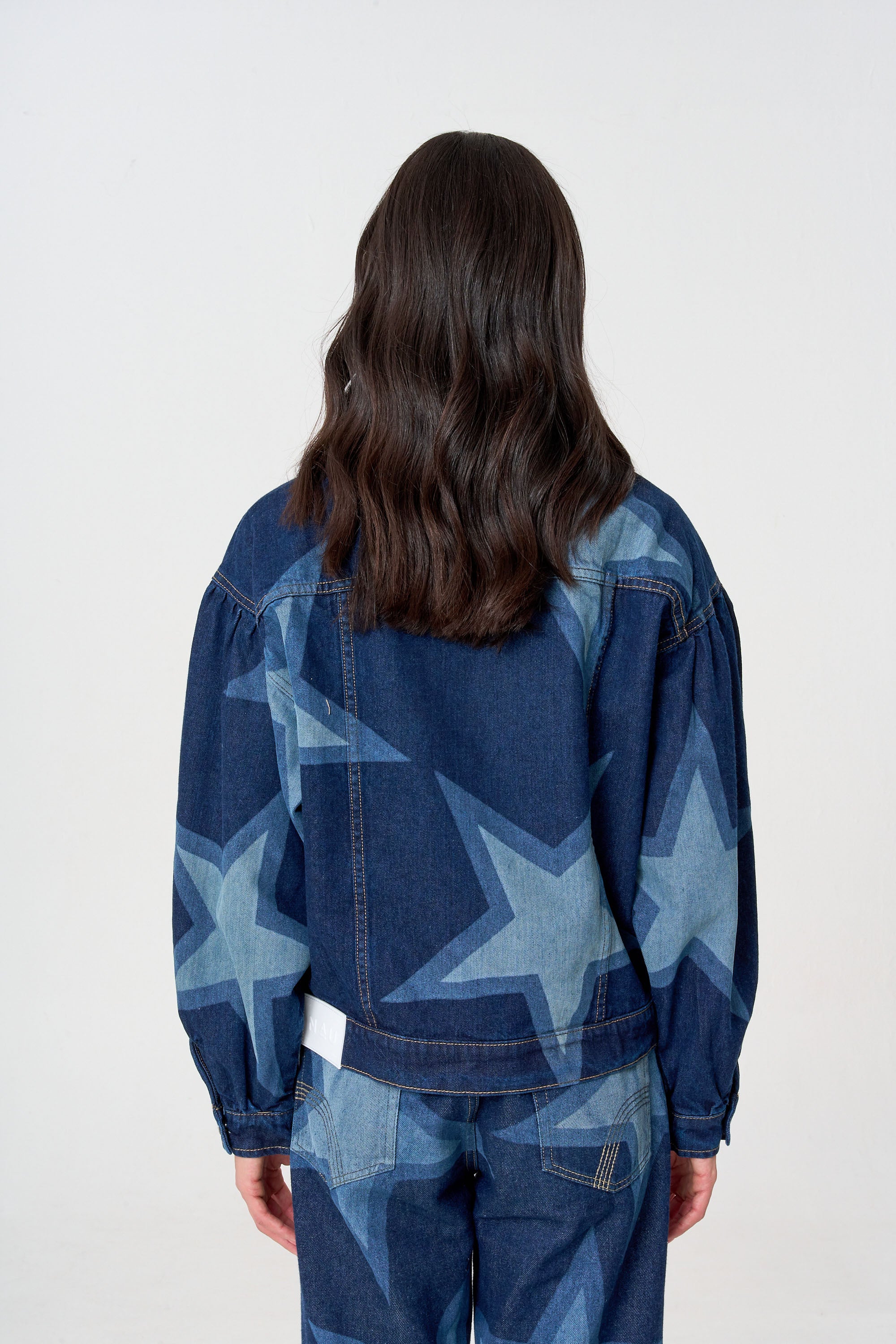 Chaqueta de jean para mujer corta vintage , con unas estrellas de adornos