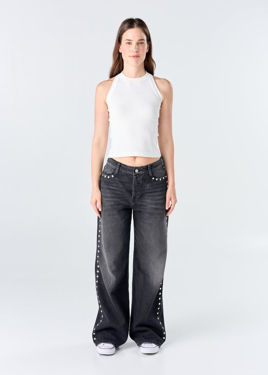 Black spotted Flare Jean 118