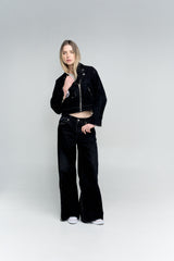 Set velvet flare jean