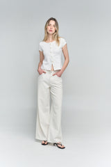 Set spotted flare jean
