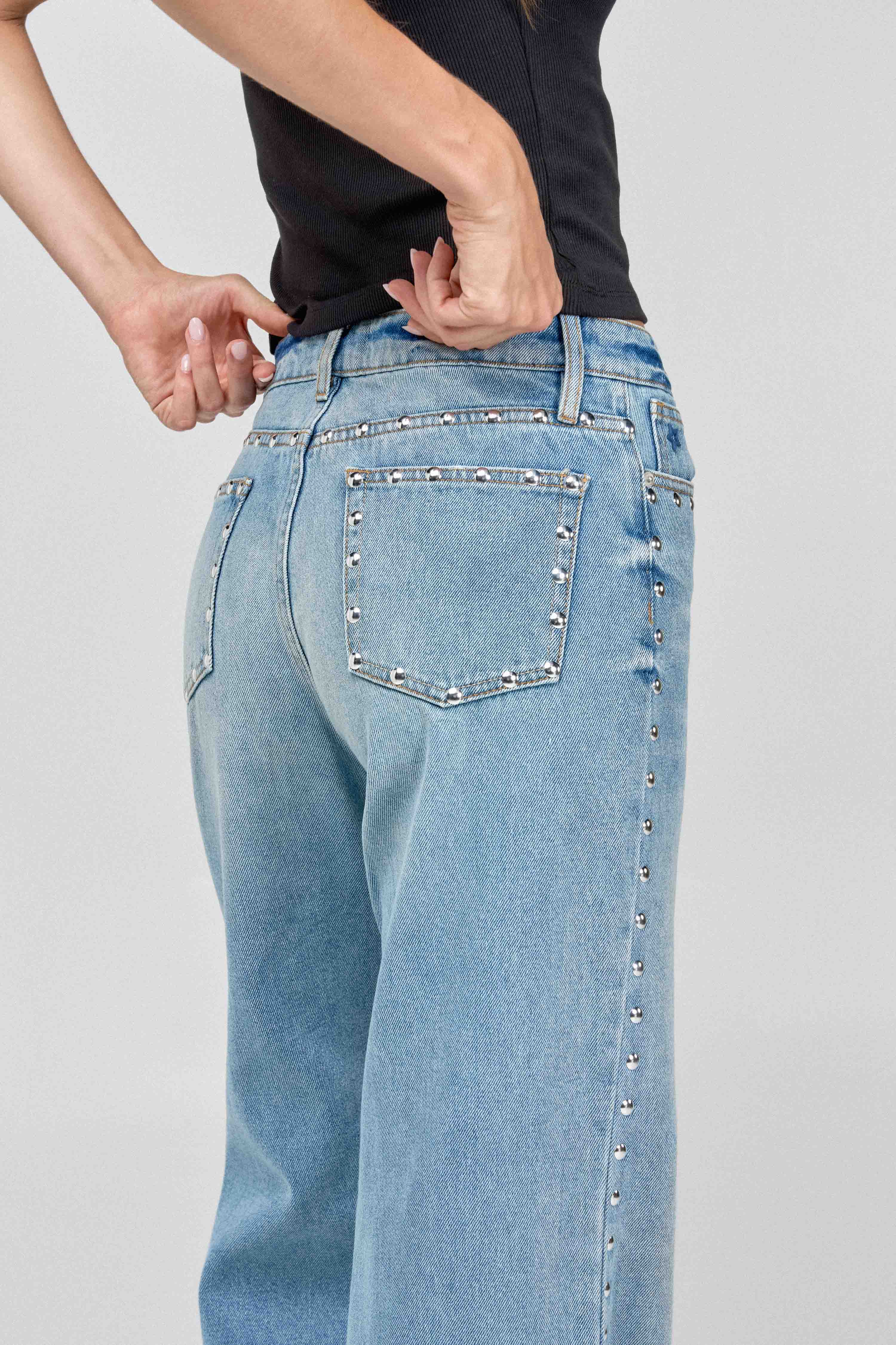 Blue spotted flare jean 184