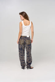 Woven barrel jean 186