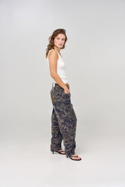 Woven barrel jean 186