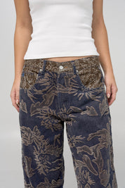 Woven barrel jean 186