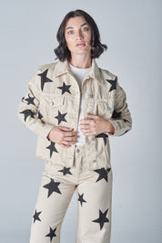 set de chaqueta de jean moderna y versátil y pantalon de jean