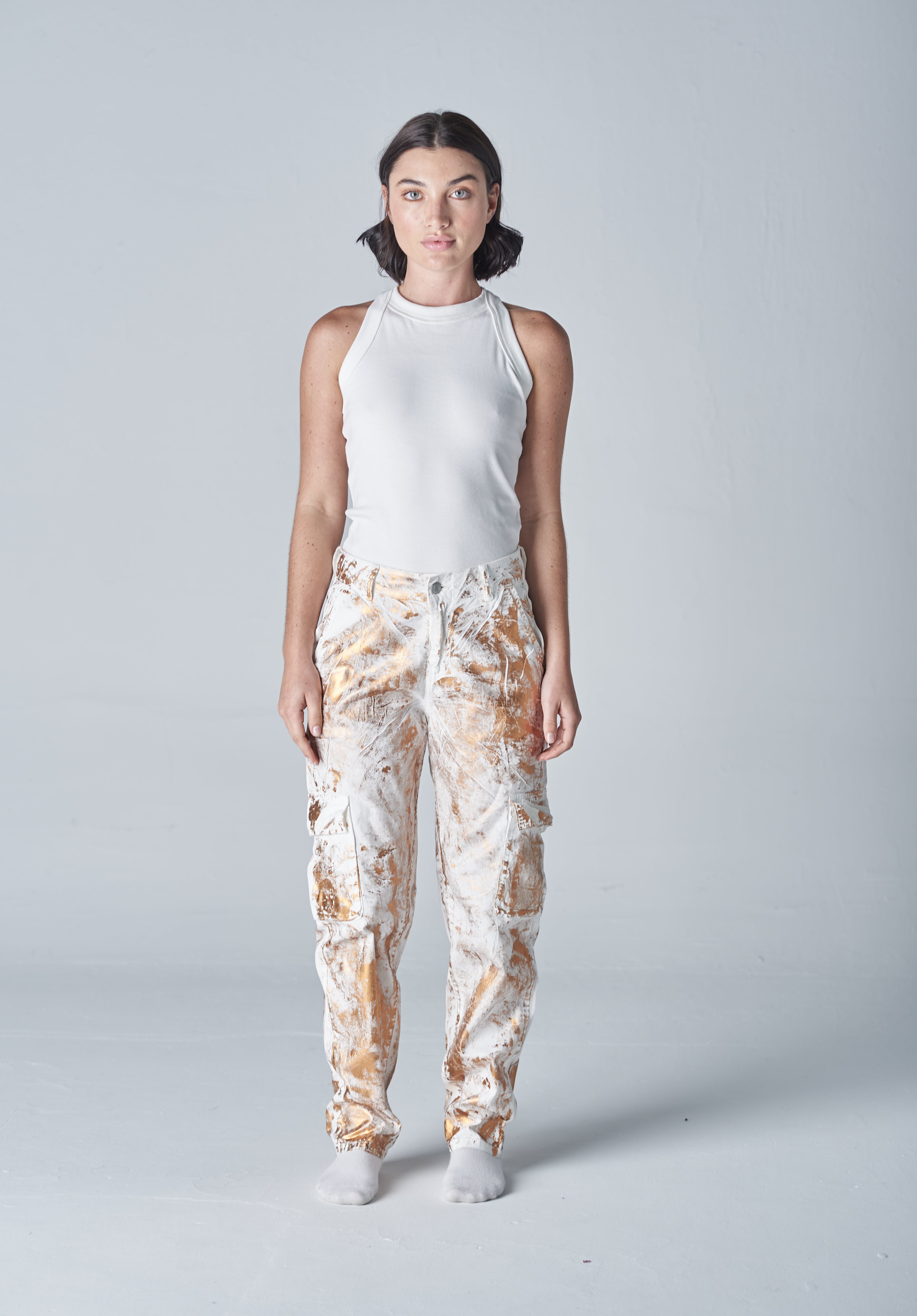 Shiny Cargo Pants 059