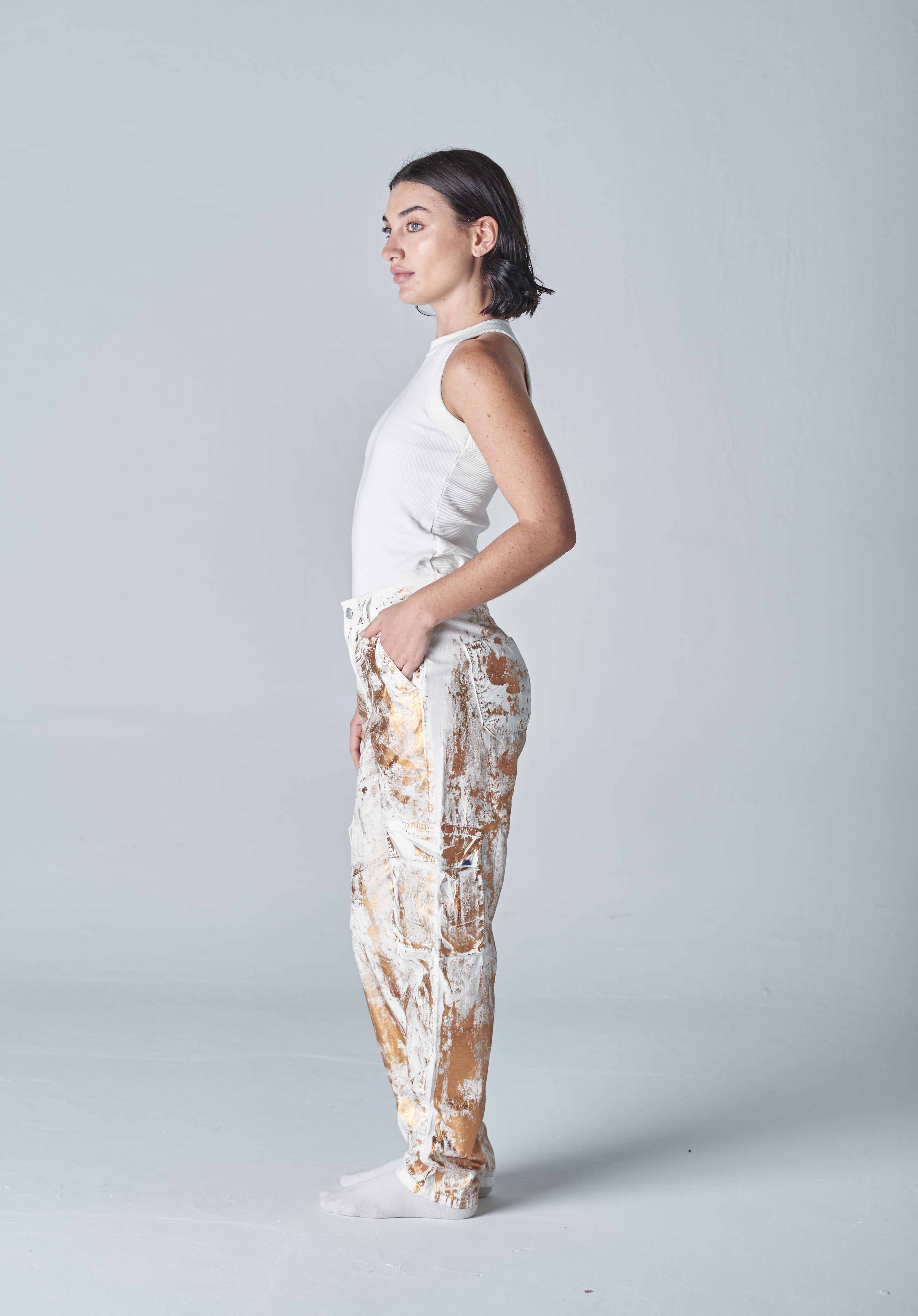 Shiny Cargo Pants 059