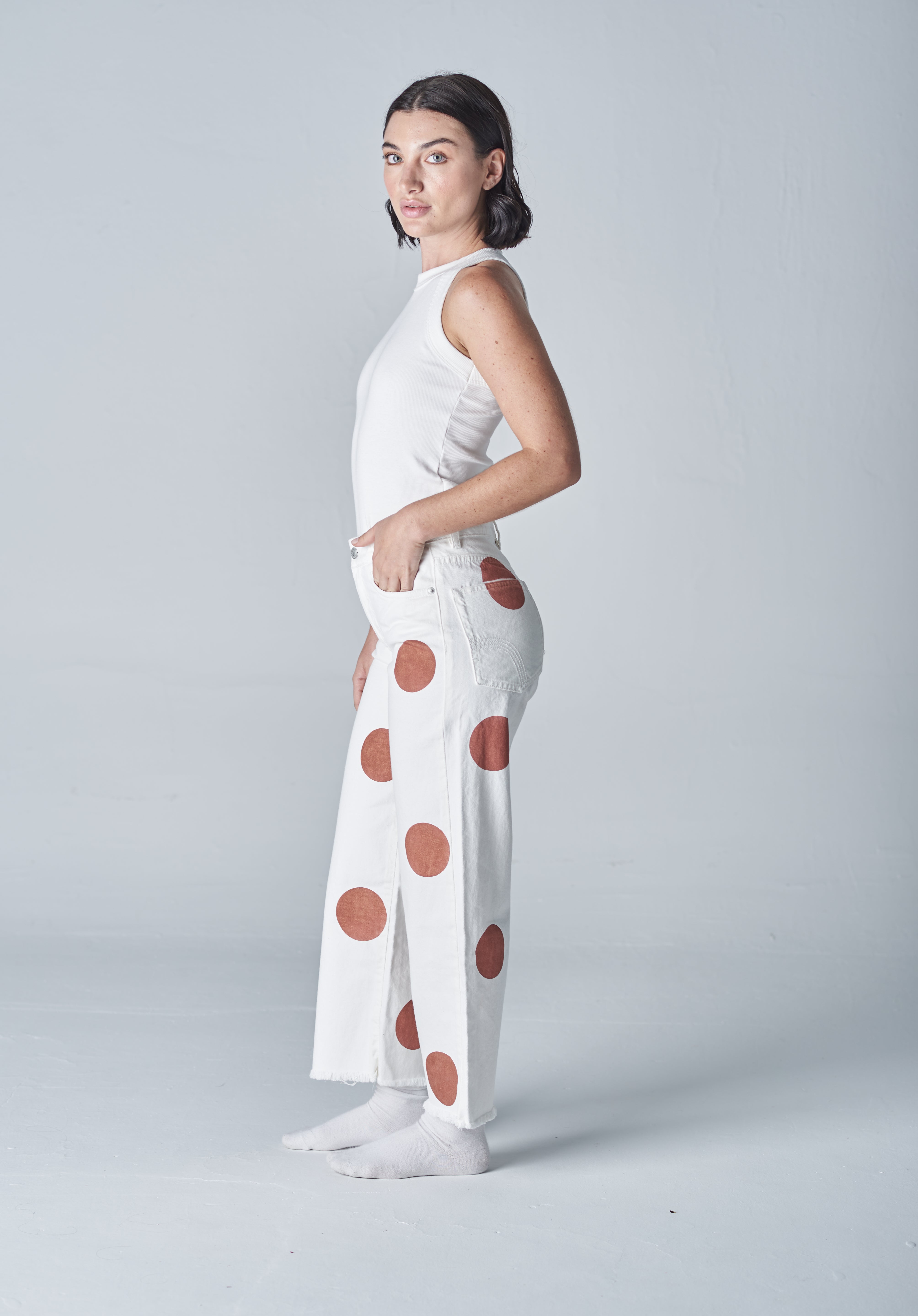 Polka Dot Wide Jean 057