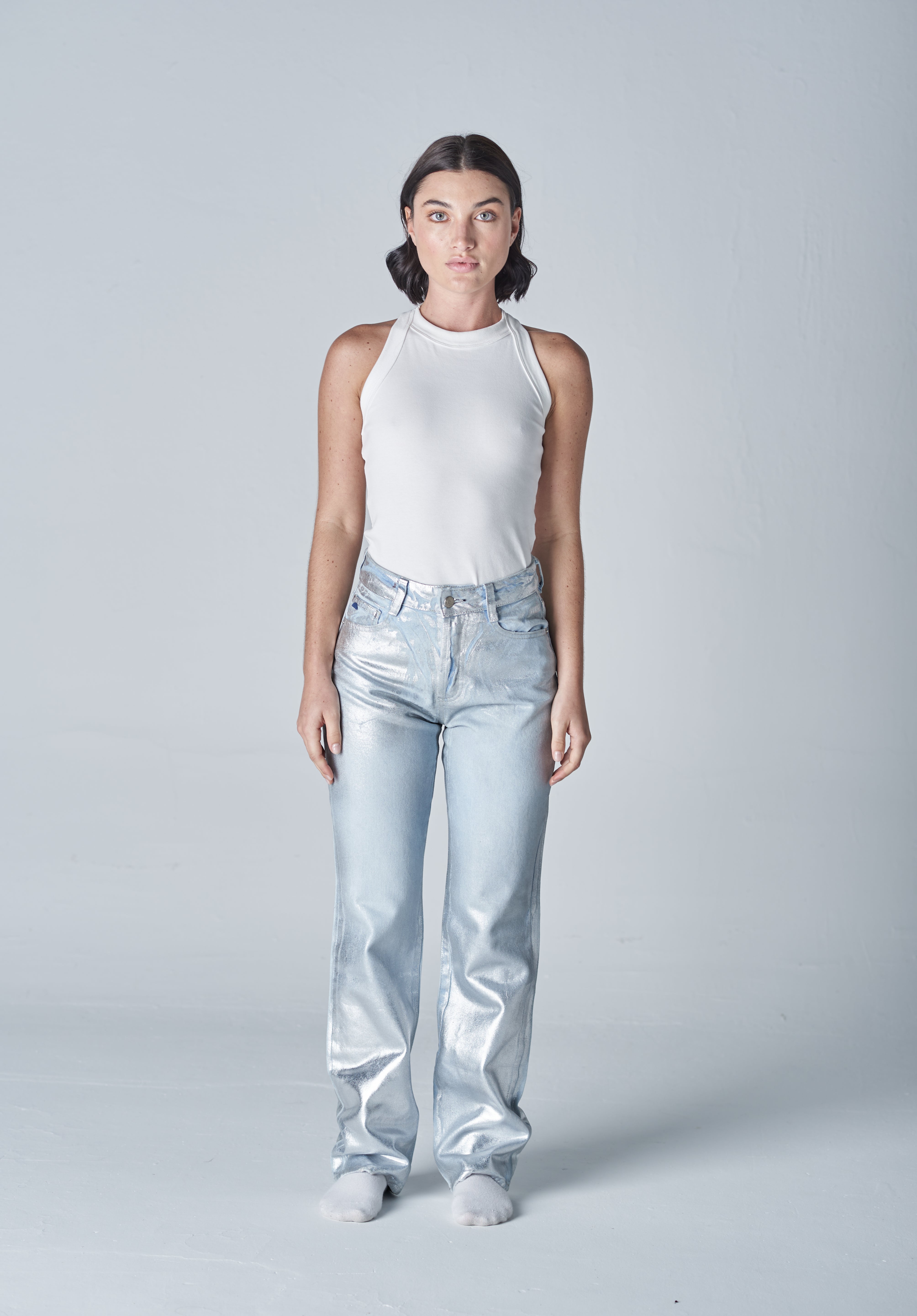 Shiny Straight Jean 034