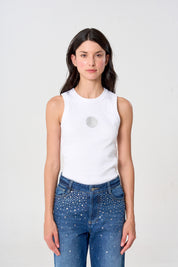 Tank top para mujer en algodón suave y diseño minimalista