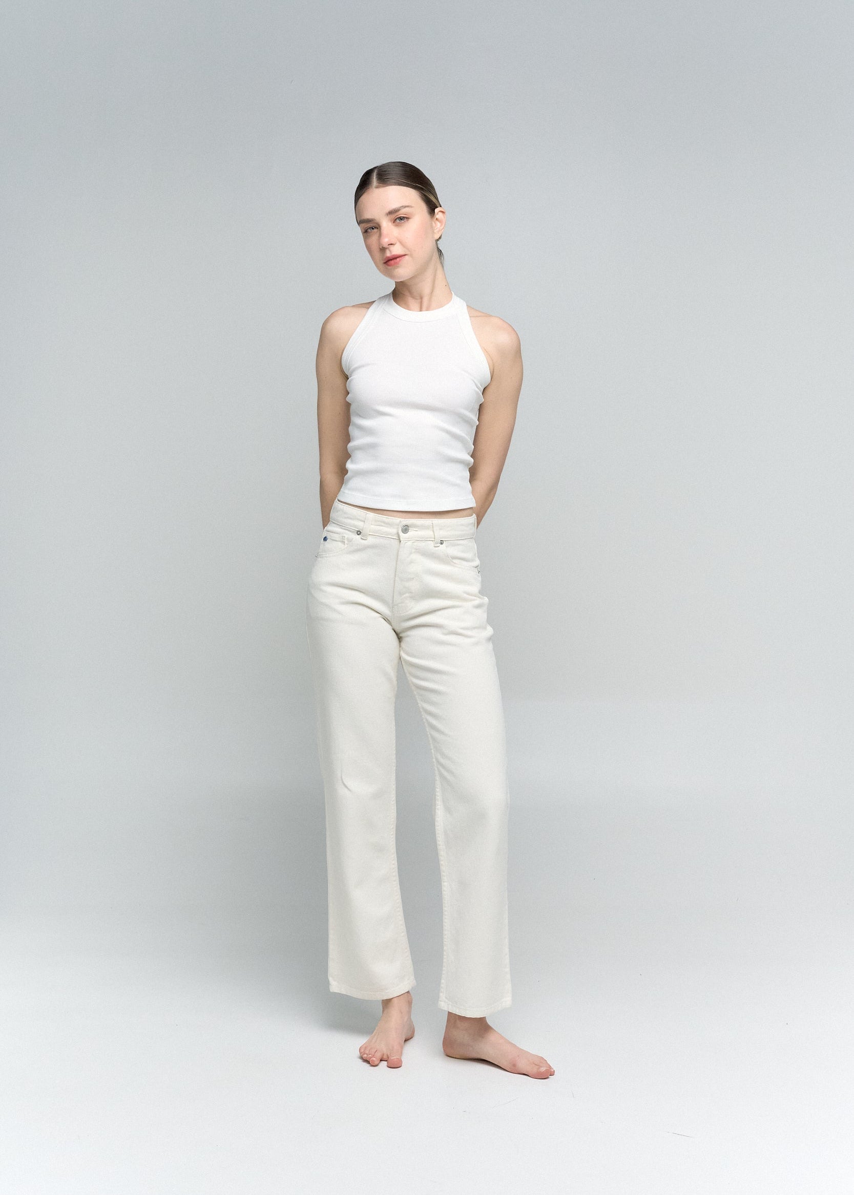 straight jean blanco