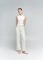 straight jean blanco