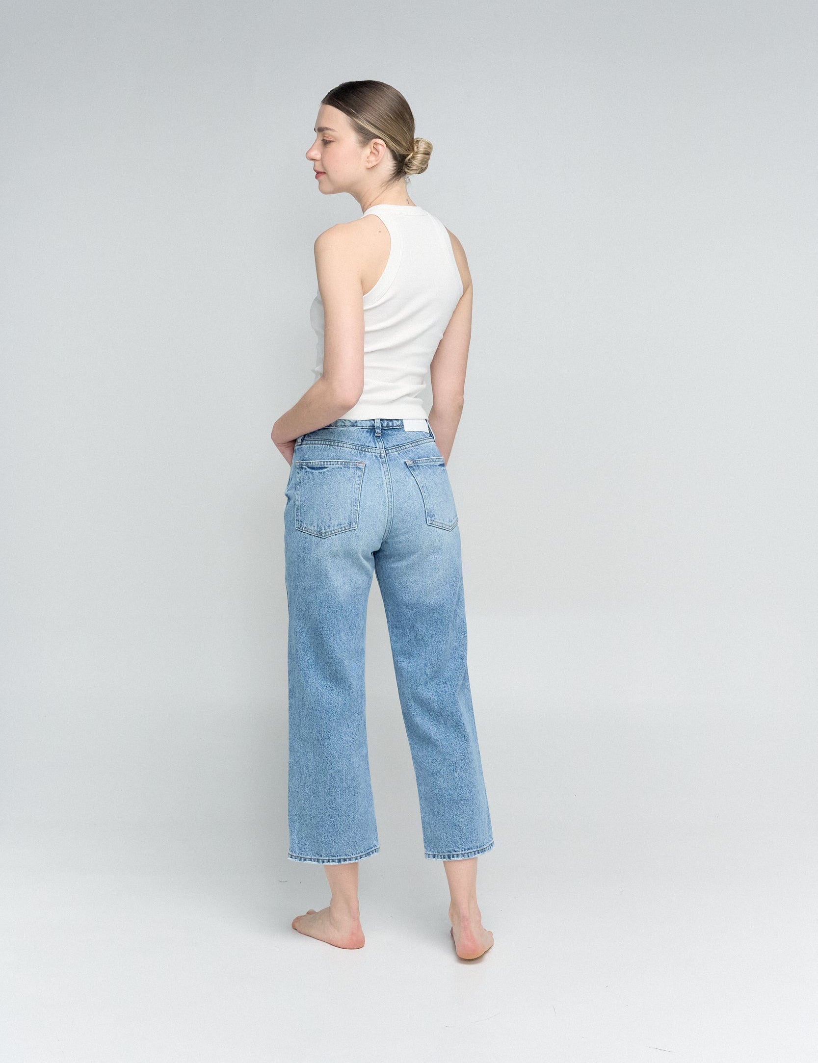wide jean tono medio vintage
