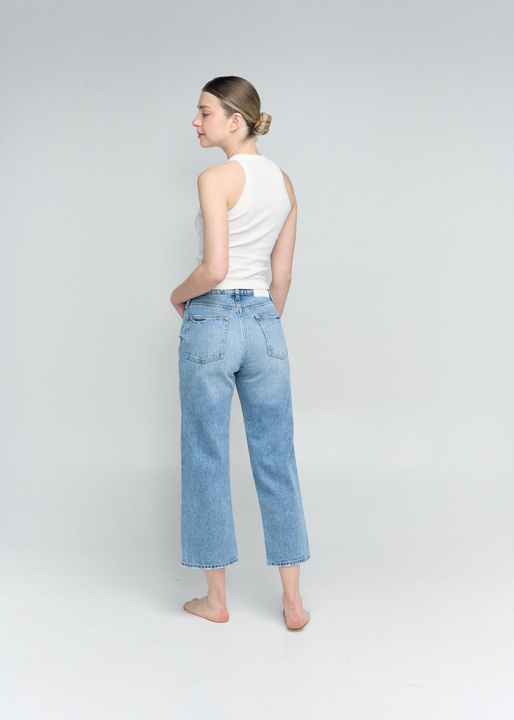 wide jean tono medio vintage