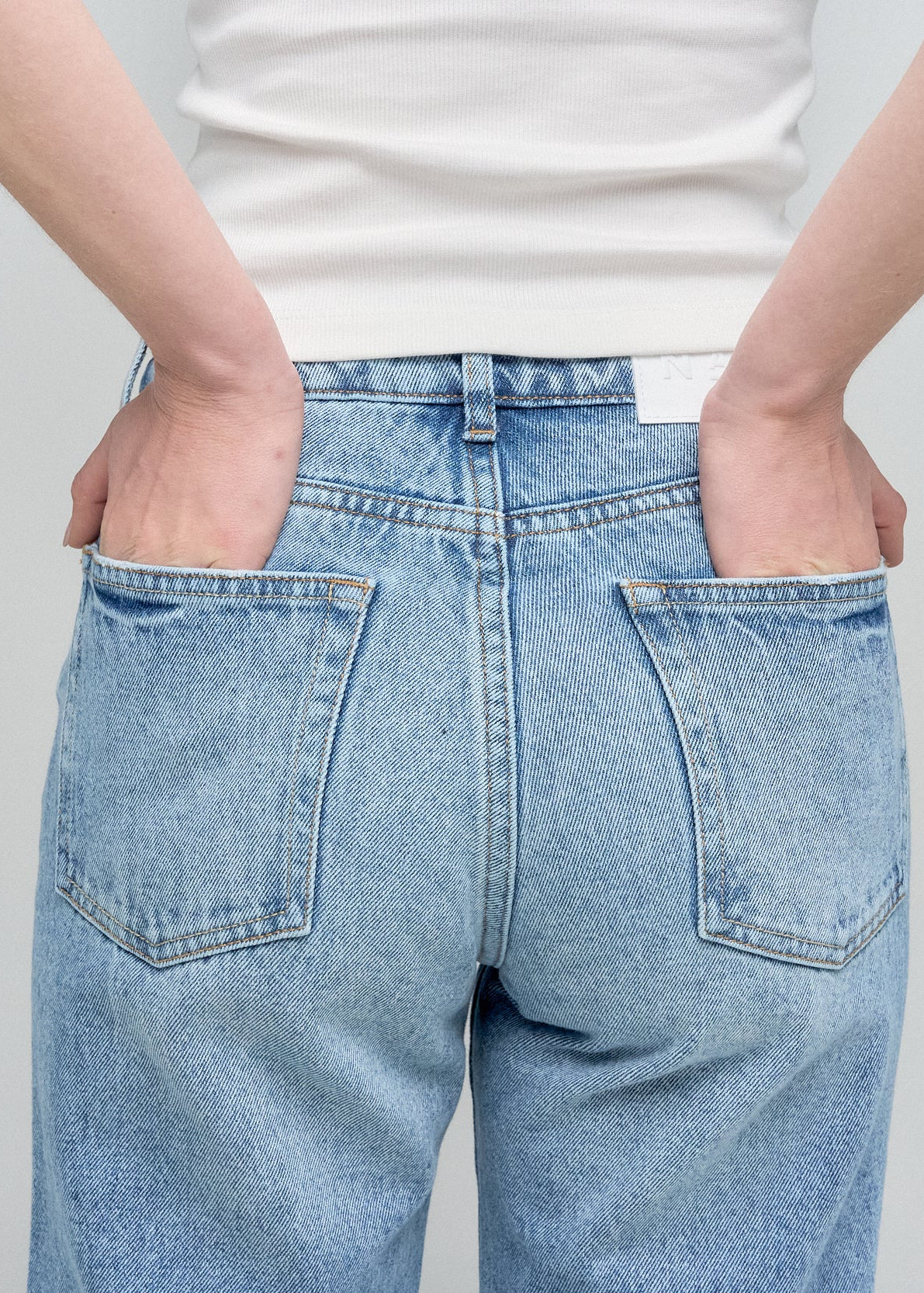 wide jean tono medio vintage